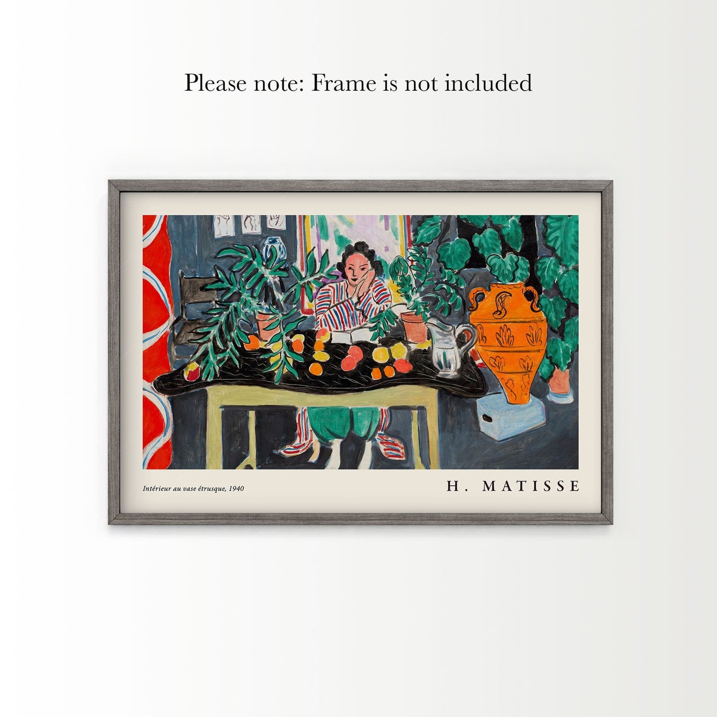 Henri Matisse, Interior with Etruscan Vase Poster, Famous Painting Art Print