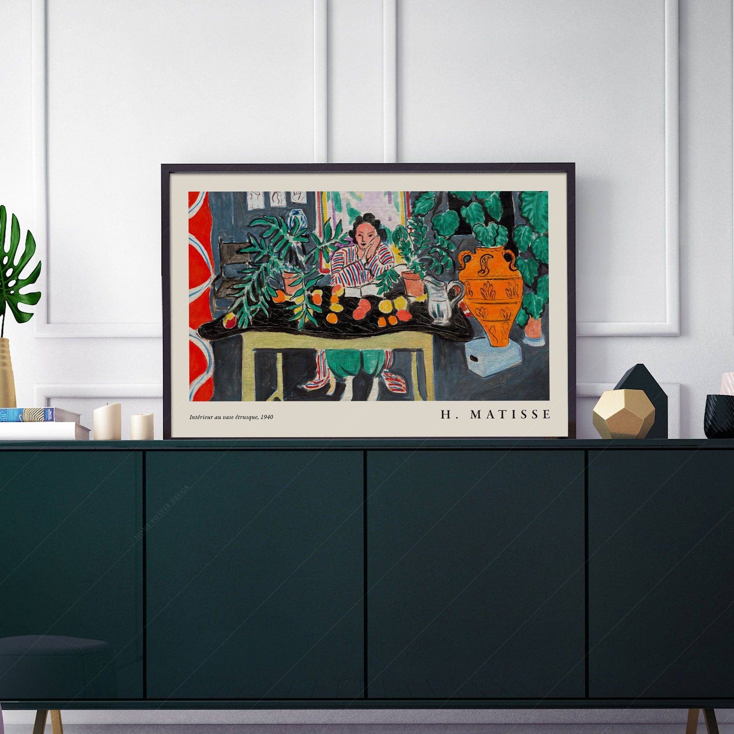 Henri Matisse, Interior with Etruscan Vase Poster, Famous Painting Art Print