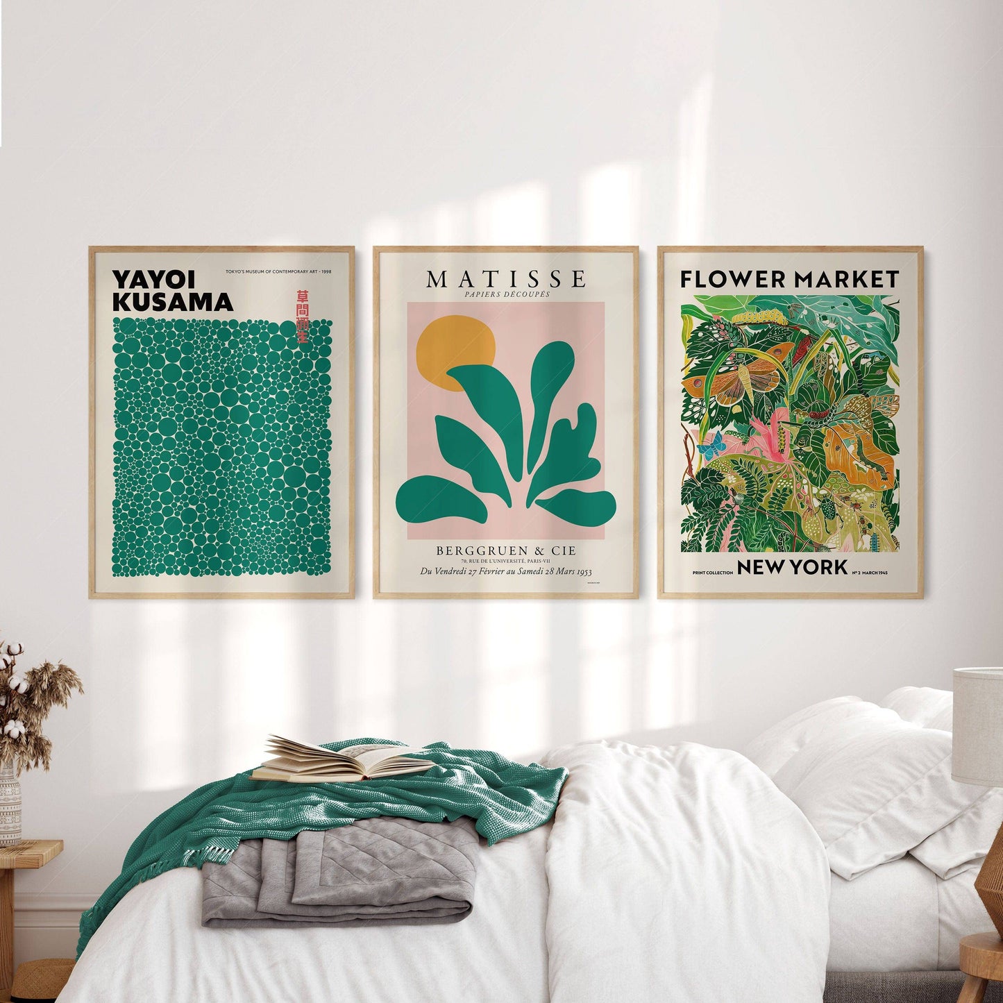 Henri Matisse, Modern Gallery Wall, Set of 3 Prints, Henri Matisse, Yayoi Kusama, Flower Market New York