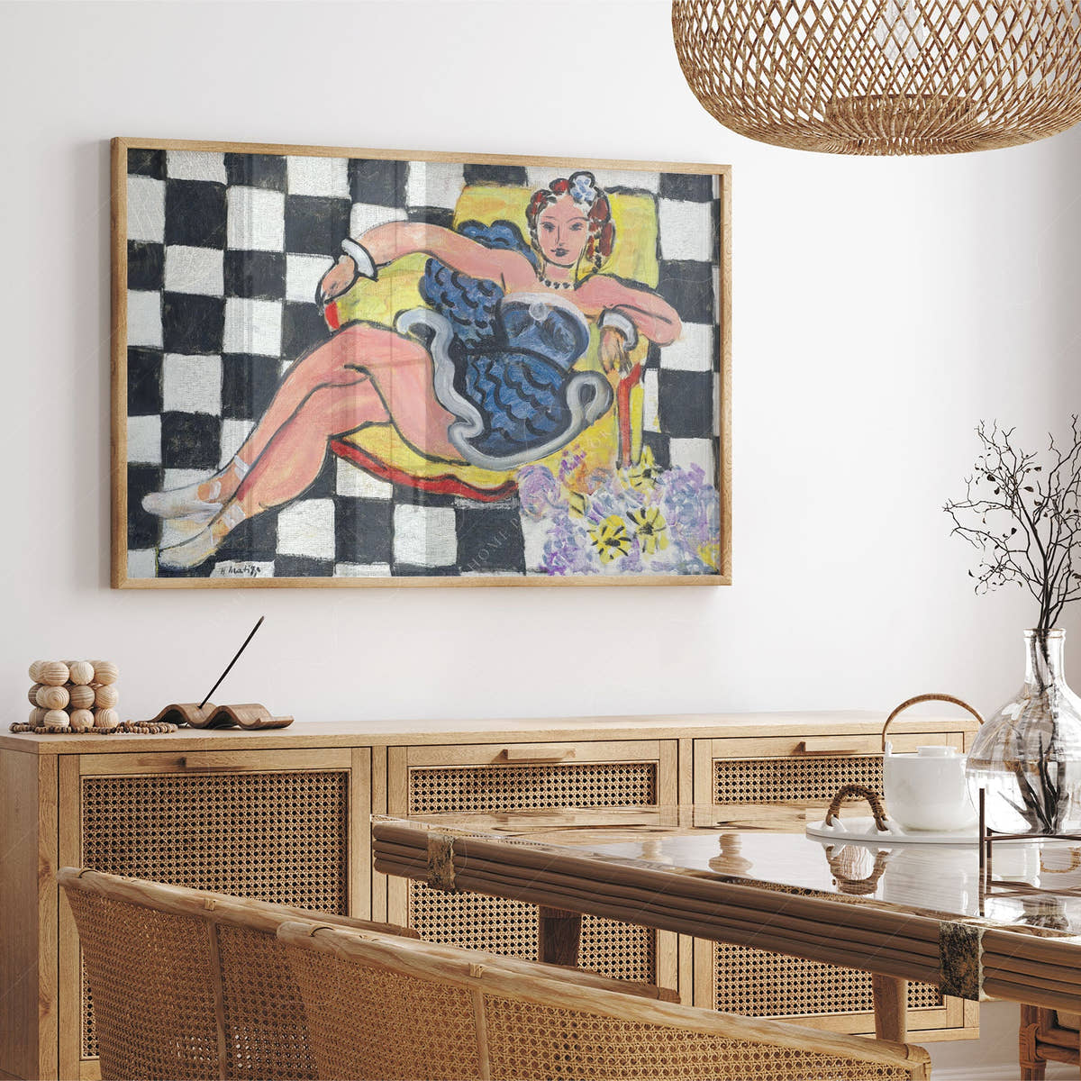 Henri Matisse Print, Danseuse dans le Fauteuil, sol en Damier, 1942, Fine Art Print