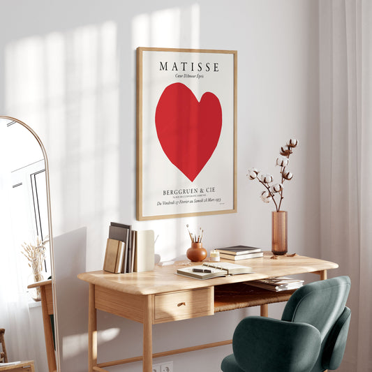 Henri Matisse, Red Heart Print, Love Poster