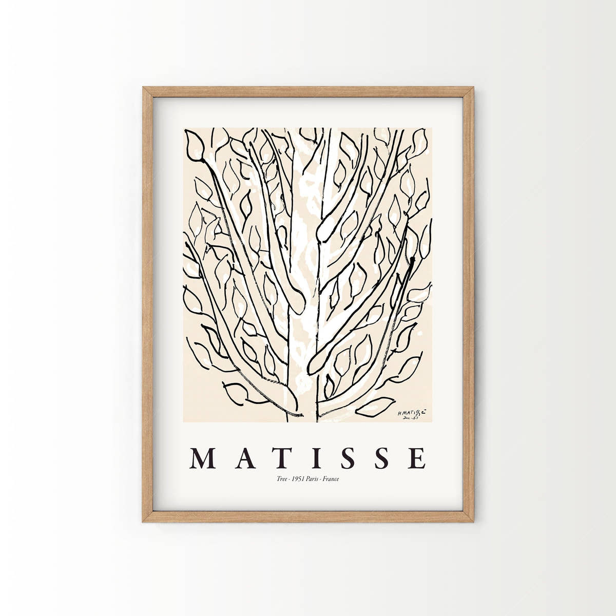 Henri Matisse Set of 2 Prints, Tete and The Tree artwork, Neutral wall decor