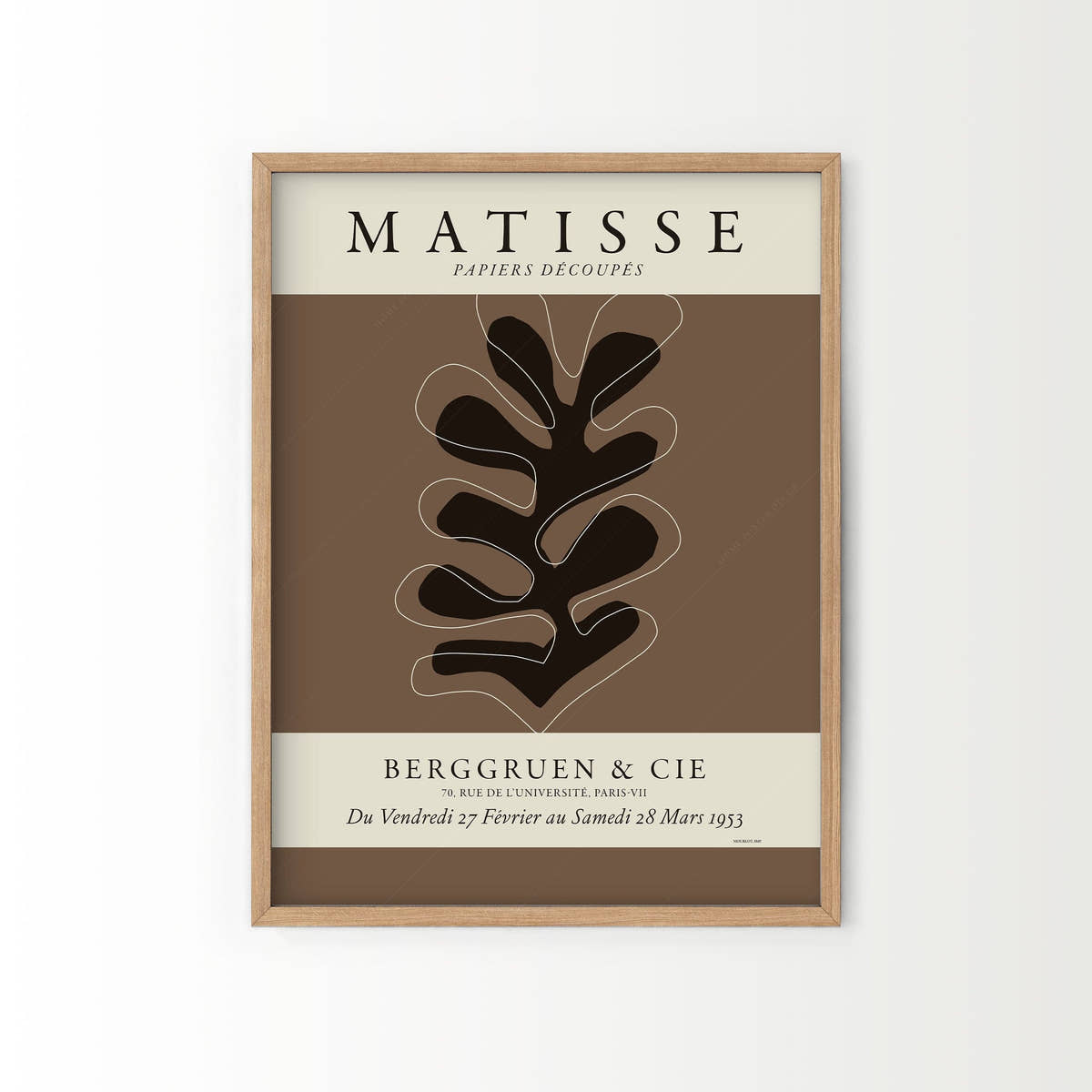 Henri Matisse, Set of 2 Wall Art, Cut outs and Figure blue in brown color