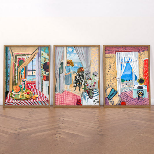 Henri Matisse, Set of 3 Prints, Interior with violin case and phonographe