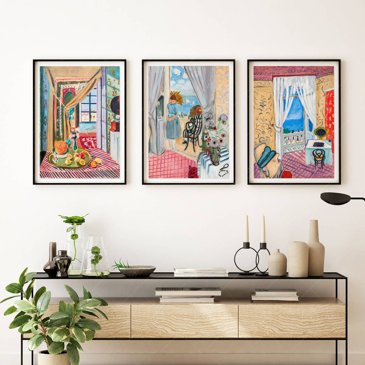Henri Matisse, Set of 3 Prints, Interior with violin case and phonographe