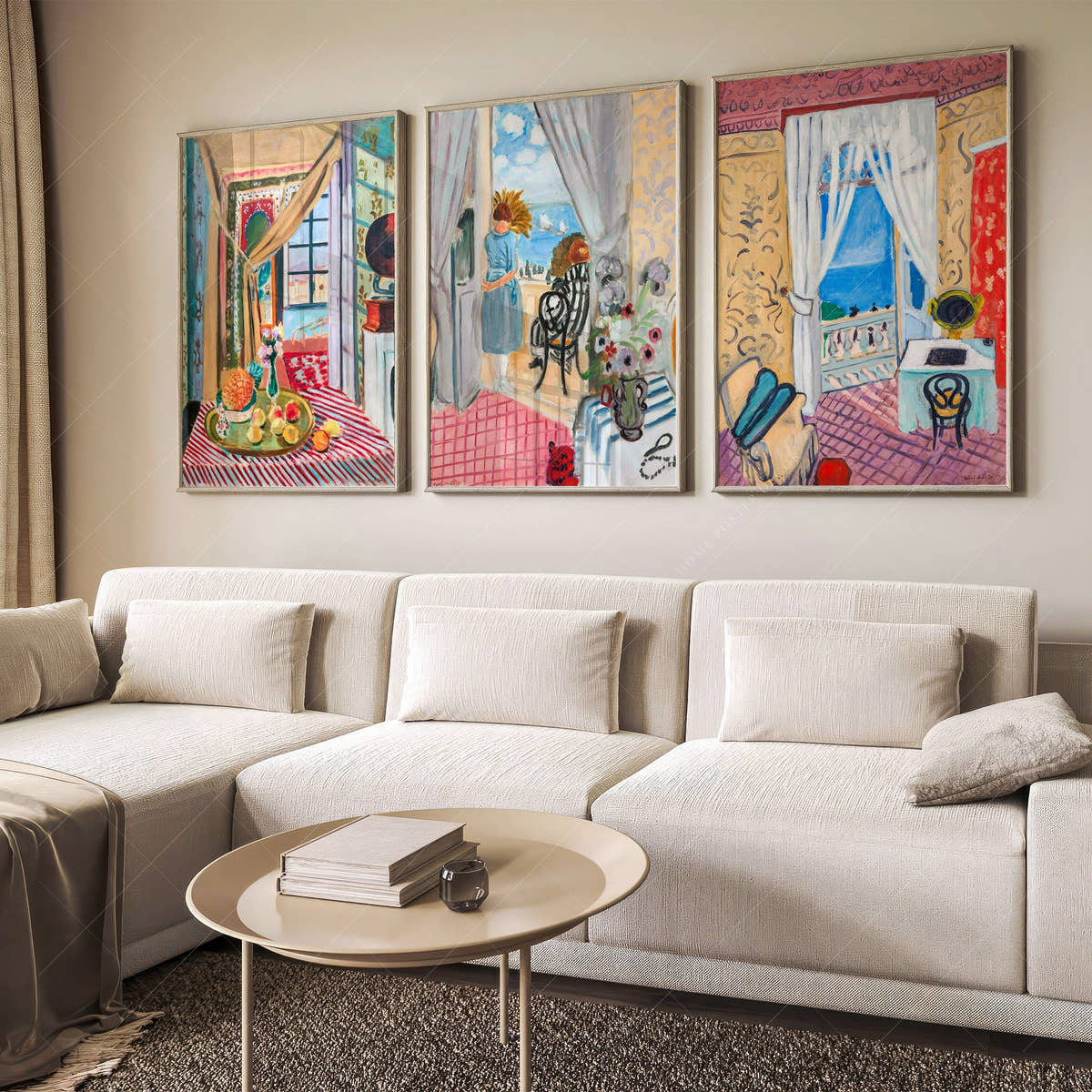 Henri Matisse, Set of 3 Prints, Interior with violin case and phonographe