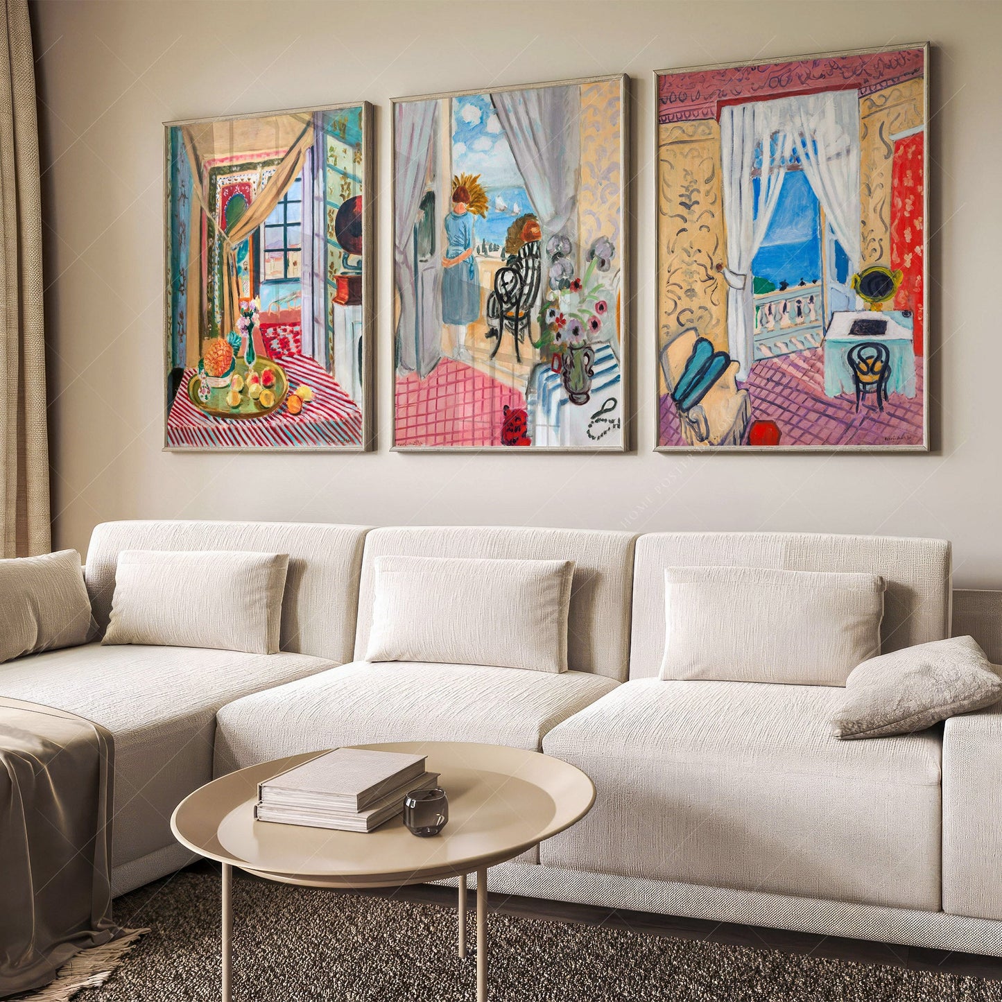 Henri Matisse, Set of 3 Prints, Interior with violin case and phonographe