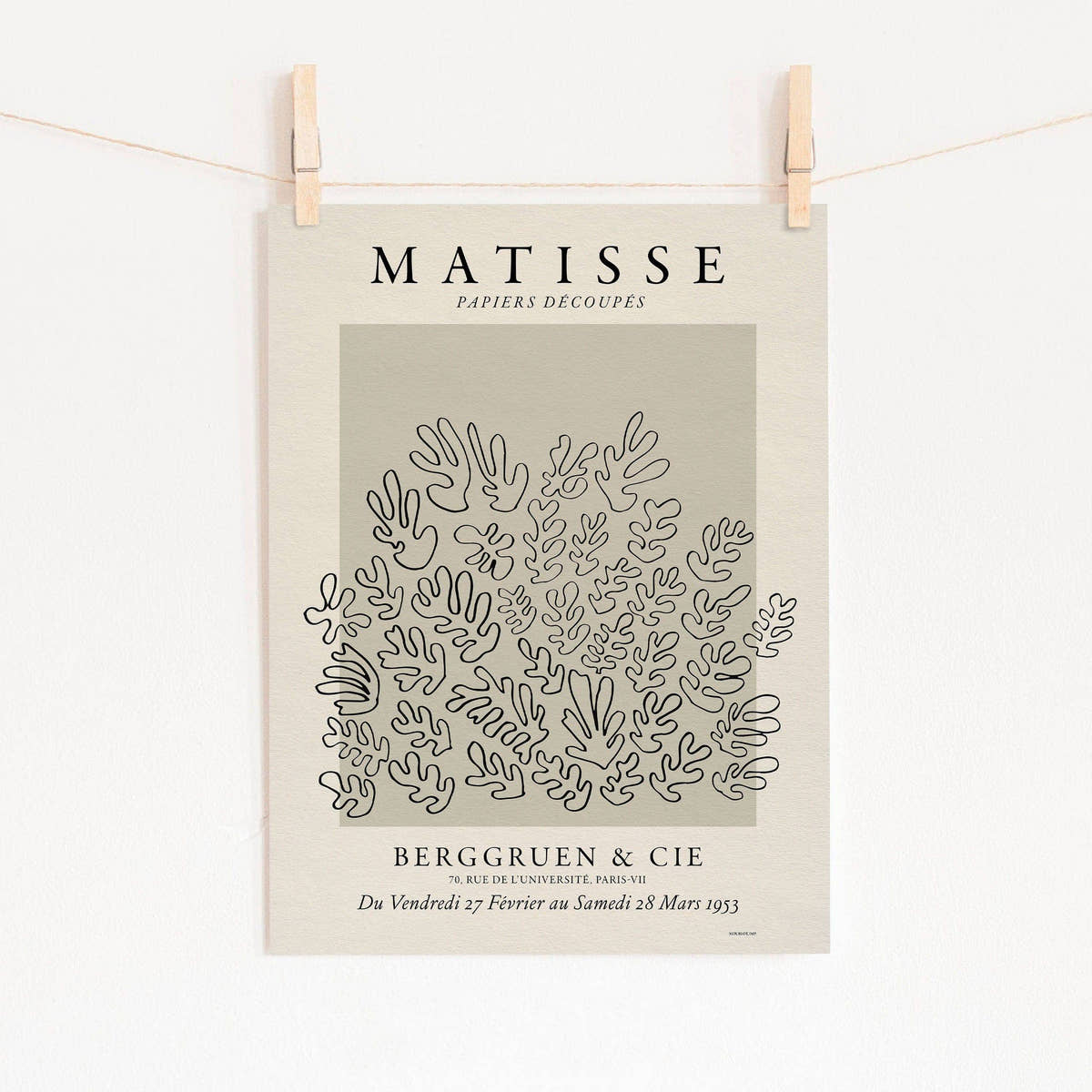 Henri Matisse, The Cut Outs Print, Beige and Black colors