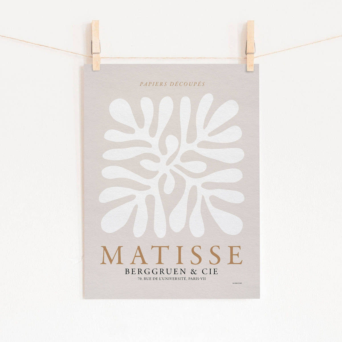 Henri Matisse, The Cut Outs Print, Light Beige and White