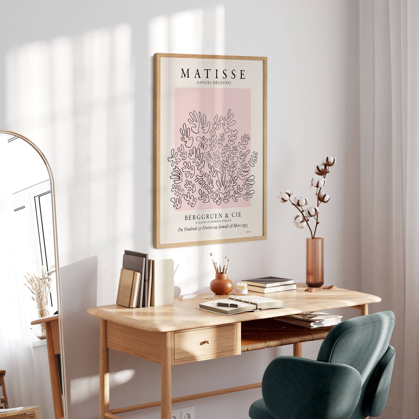 Henri Matisse, The Cut-Outs Print, Pink color, Coral design