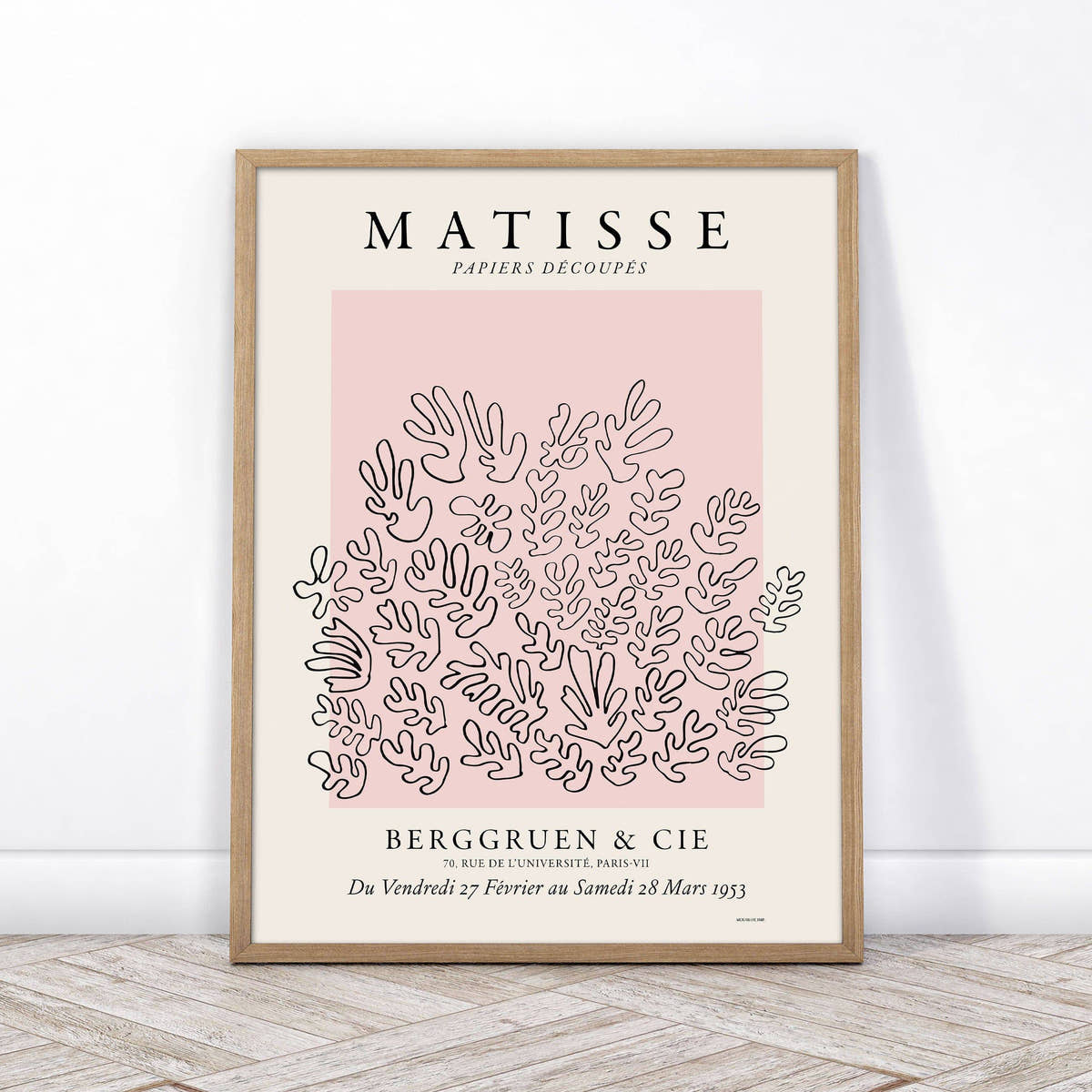 Henri Matisse, The Cut-Outs Print, Pink color, Coral design