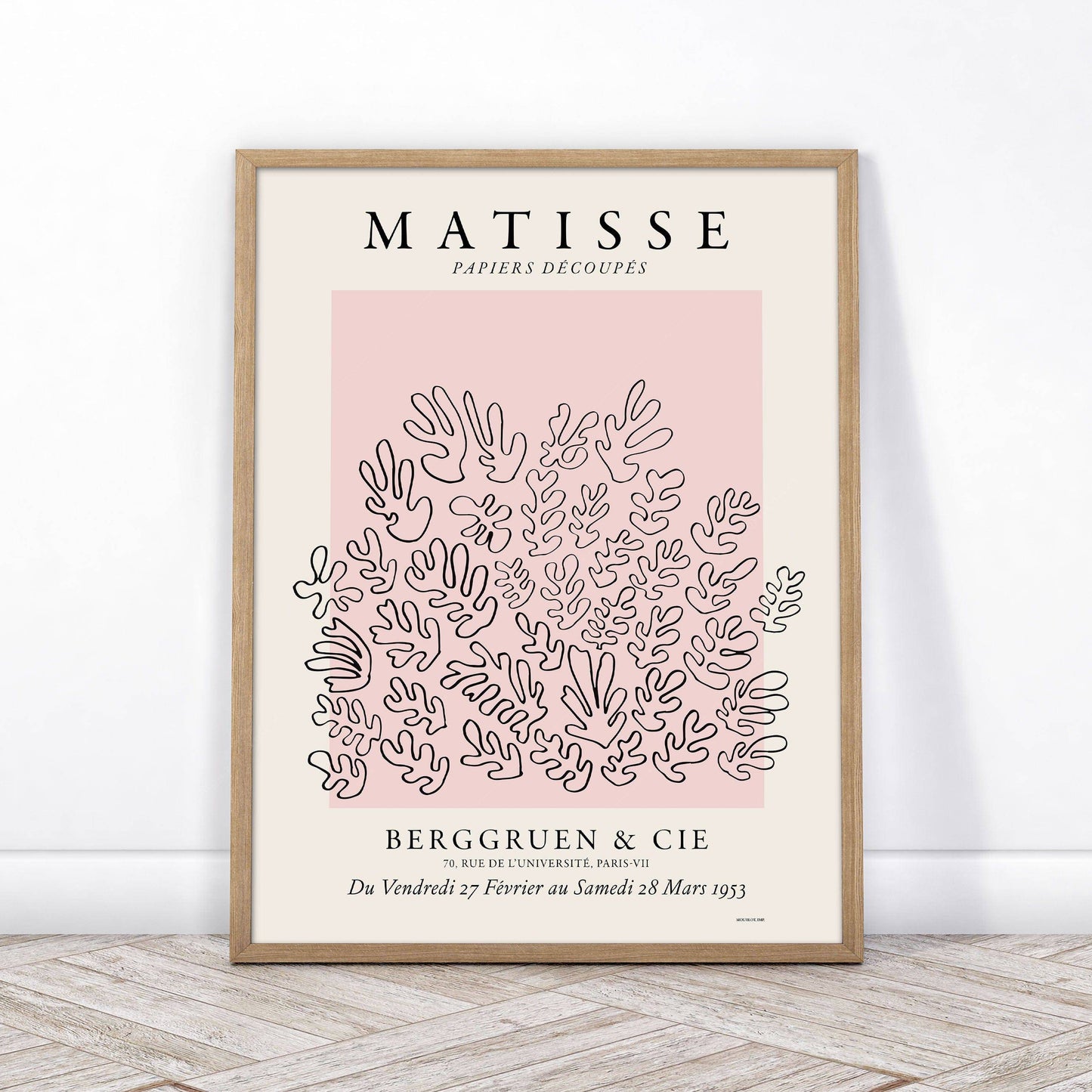 Henri Matisse, The Cut-Outs Print, Pink color, Coral design