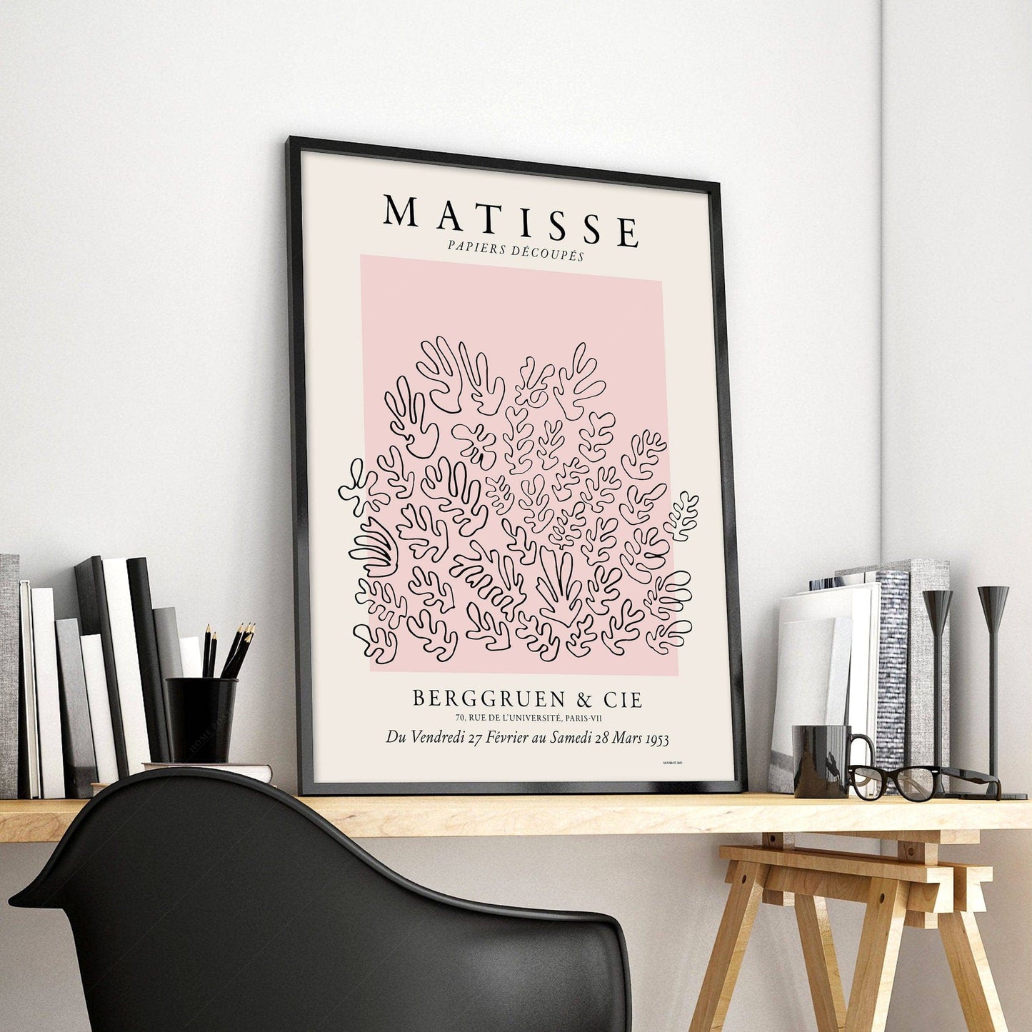 Henri Matisse, The Cut-Outs Print, Pink color, Coral design