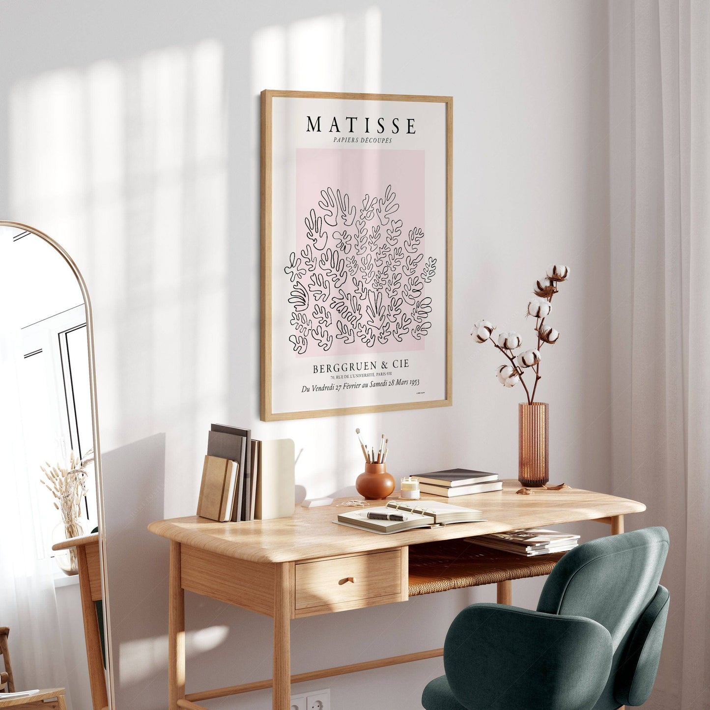 Henri Matisse, The Cut-Outs Print, Pink color, Coral design