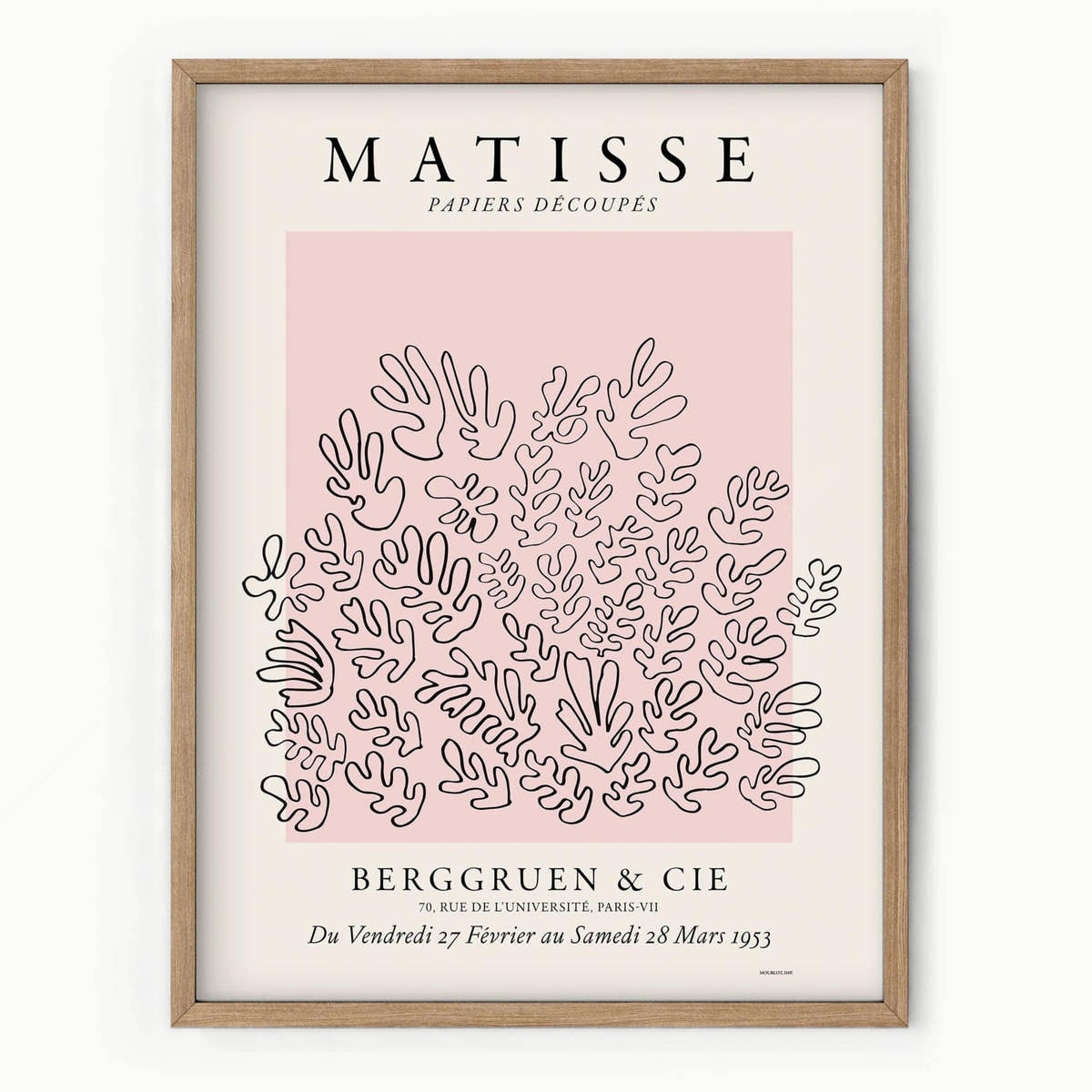 Henri Matisse, The Cut-Outs Print, Pink color, Coral design