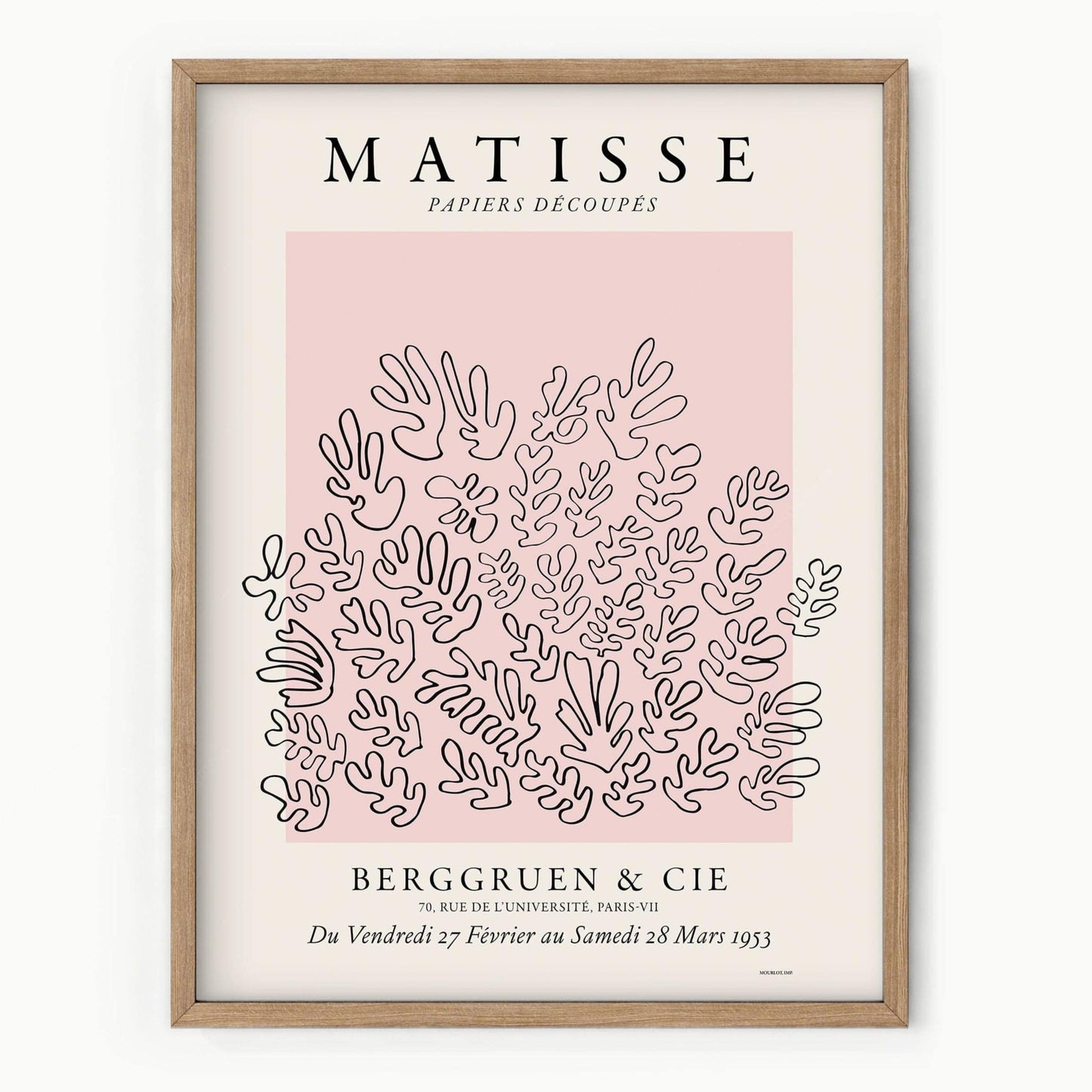 Henri Matisse, The Cut-Outs Print, Pink color, Coral design