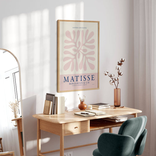 Henri Matisse, The cut-outs Poster, Light Pink color