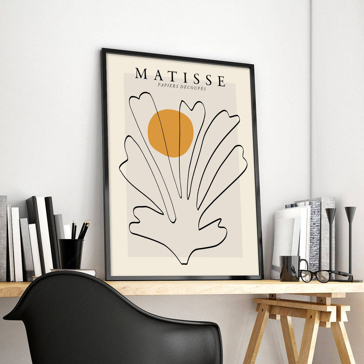 Henri Matisse, The cut-outs Poster, Orange, Beige and Black colors