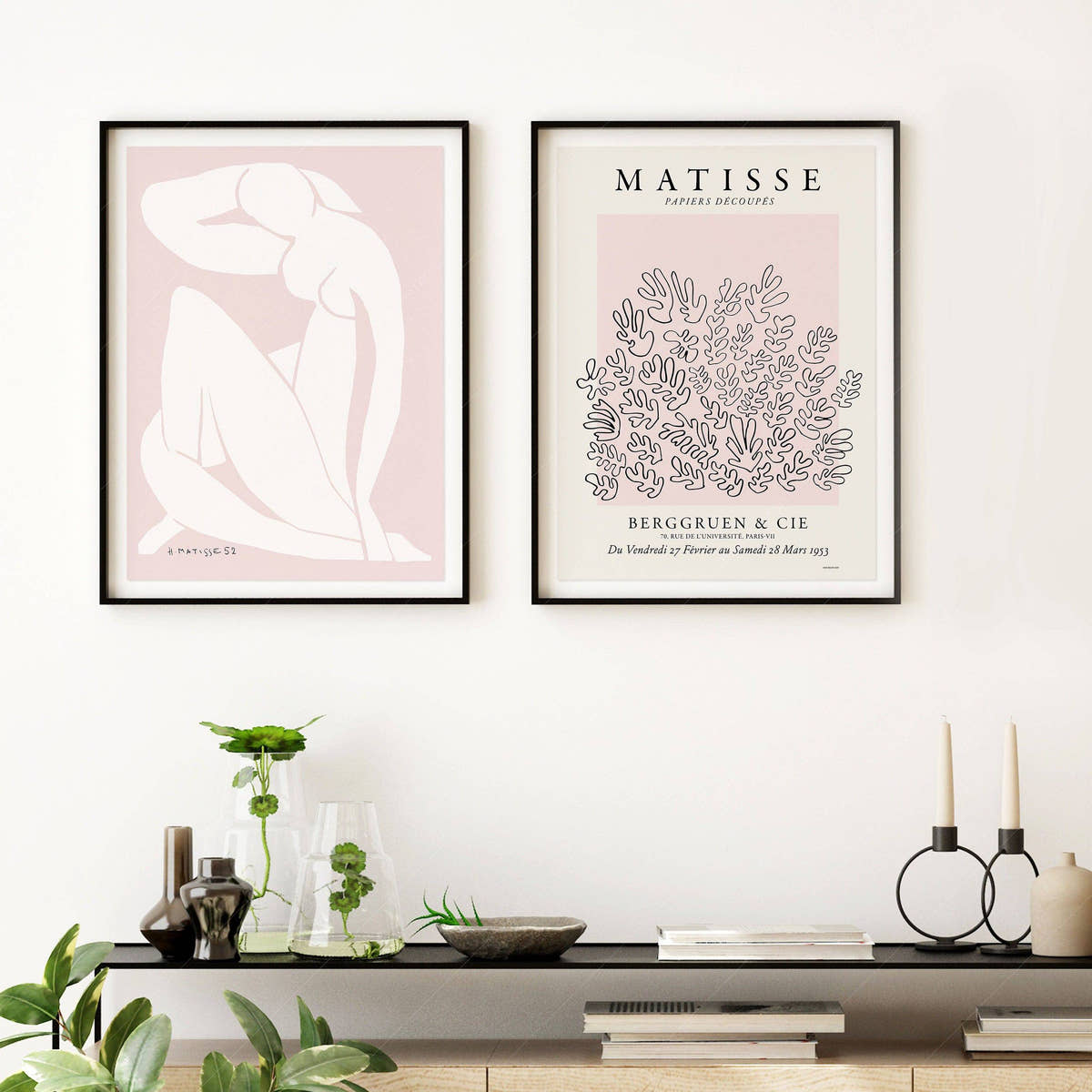 Henri Matisse Wall art, Set of 2 prints, Nu bleu and Cut-outs