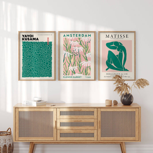 Henri Matisse, Yayoi Kusama, Flower Market Amsterdam, Set of 3 Prints