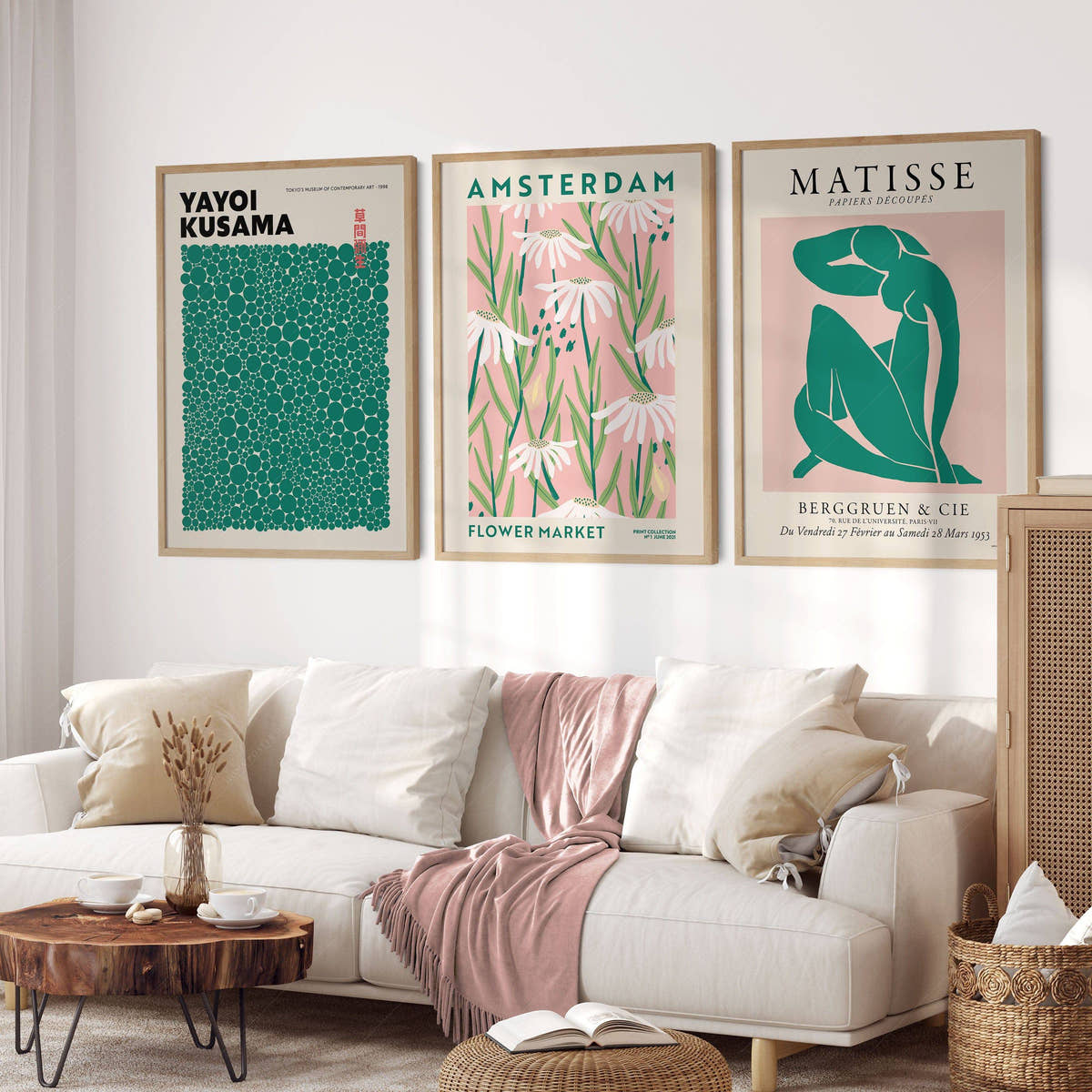 Henri Matisse, Yayoi Kusama, Flower Market Amsterdam, Set of 3 Prints