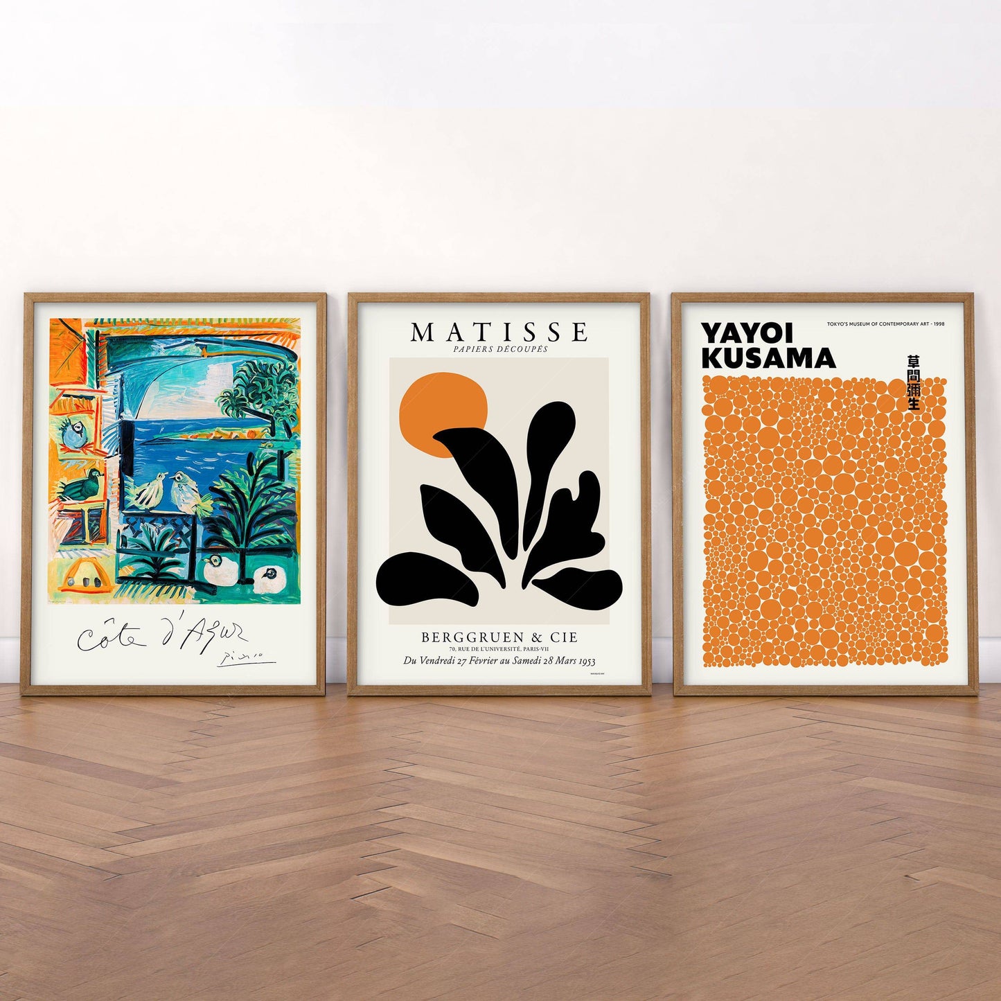 Henri Matisse, Yayoi Kusama and Pablo Picasso, Set of 3 wall art