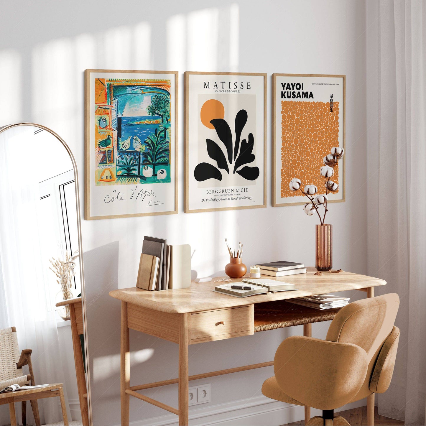 Henri Matisse, Yayoi Kusama and Pablo Picasso, Set of 3 wall art