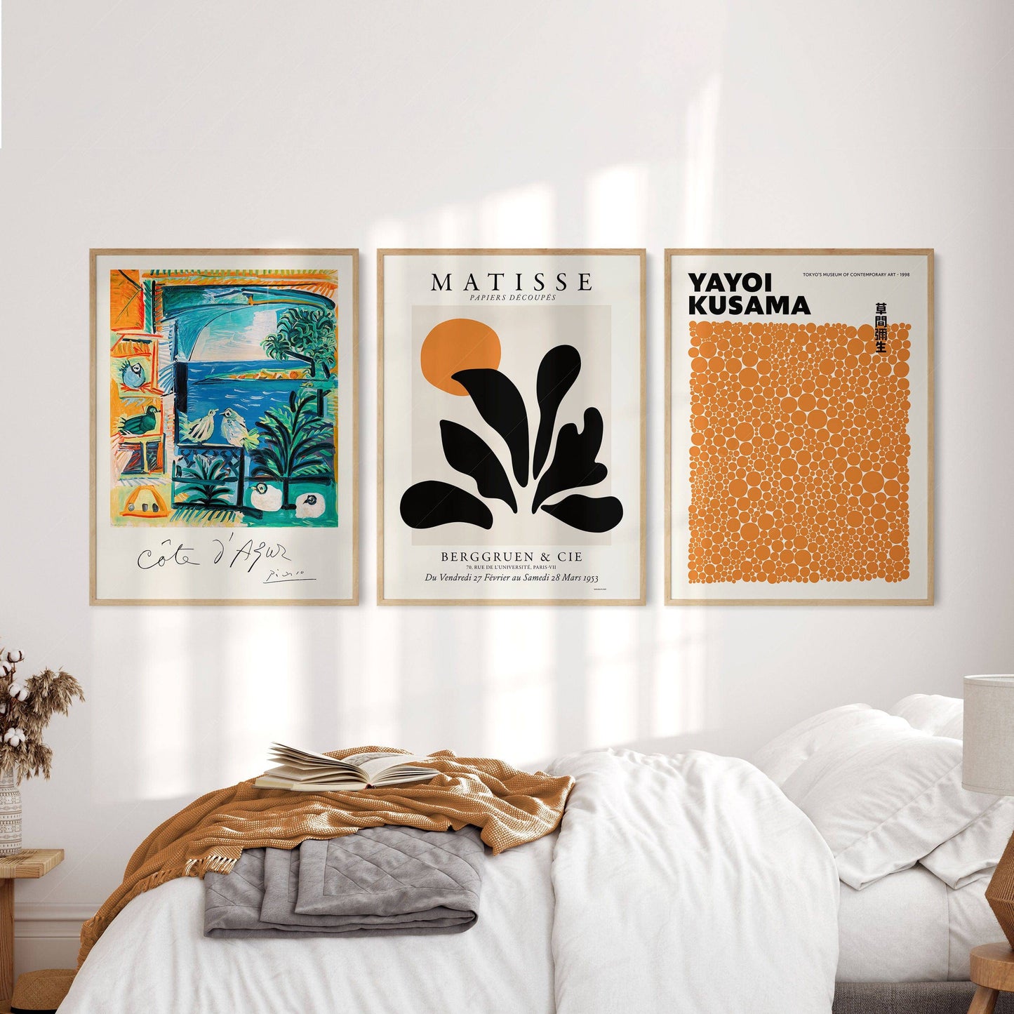 Henri Matisse, Yayoi Kusama and Pablo Picasso, Set of 3 wall art