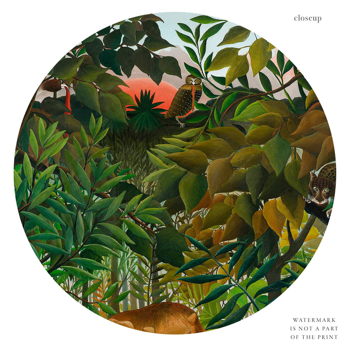 Henri Rousseau, The hungry attack Poster, Fine Art Print