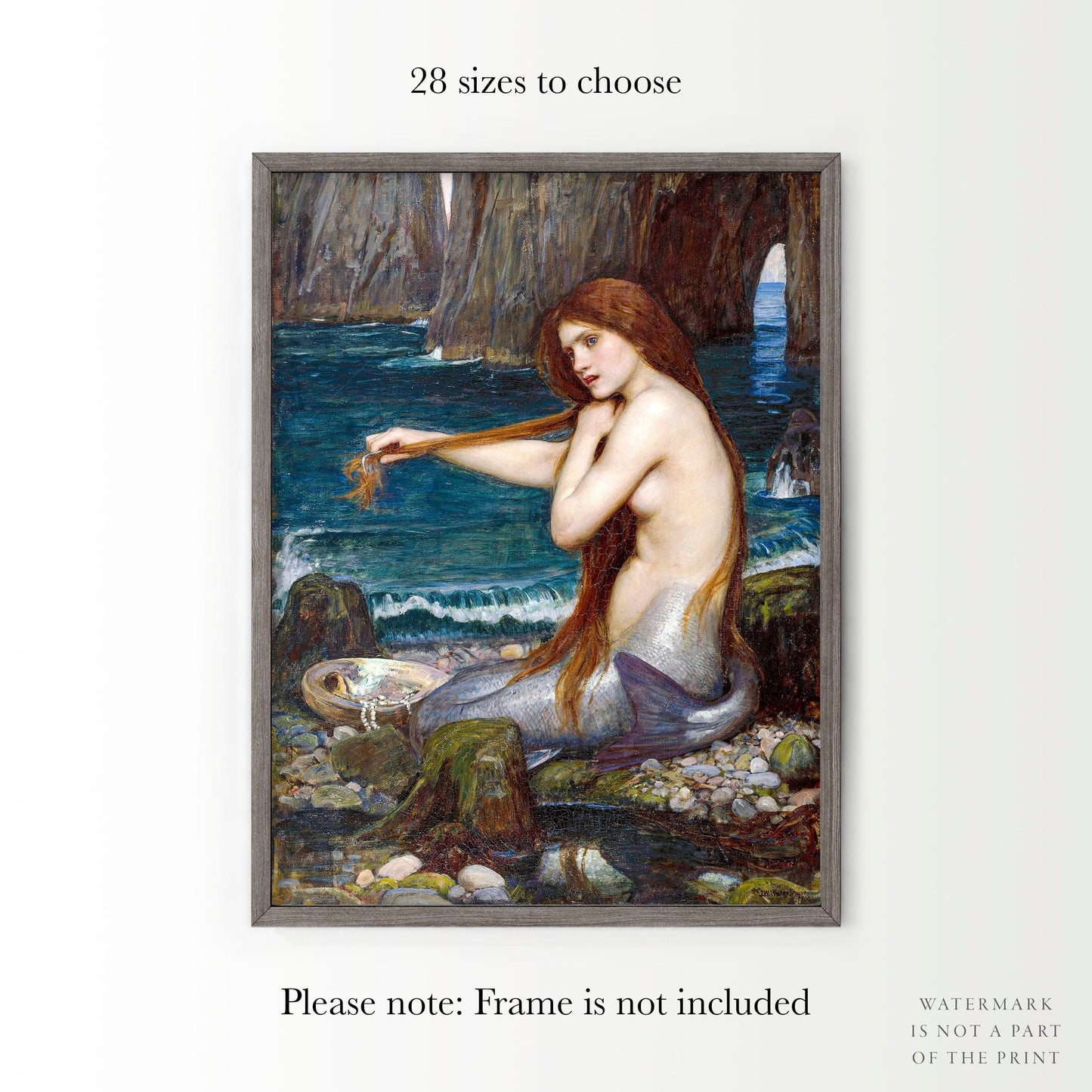 John William Waterhouse, Mermaid Figure Wall Art, Fine Art Print