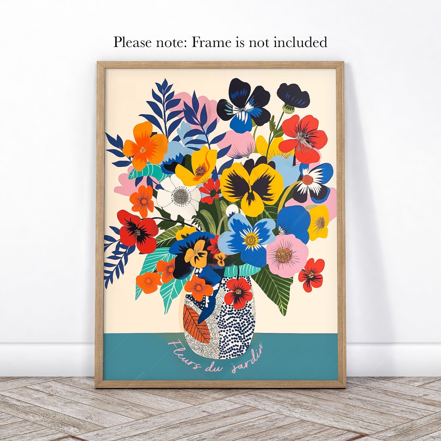 Modern Flower in Vase Illustration, Vibrant Colors