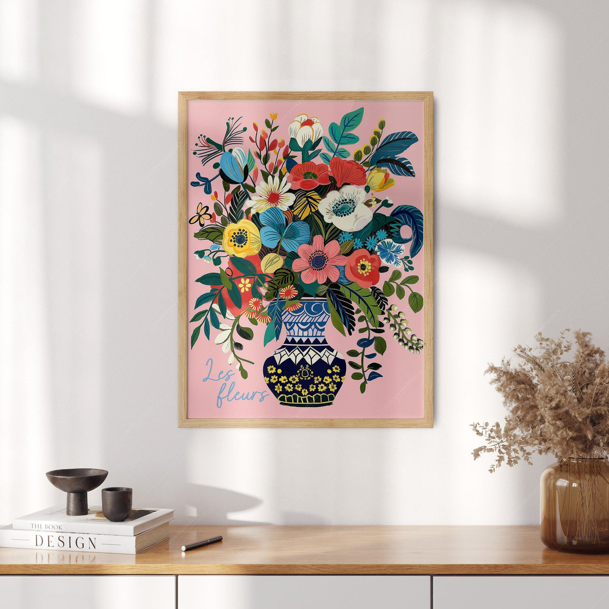 Gallery wall featuring Les Fleurs Botanical fine art print