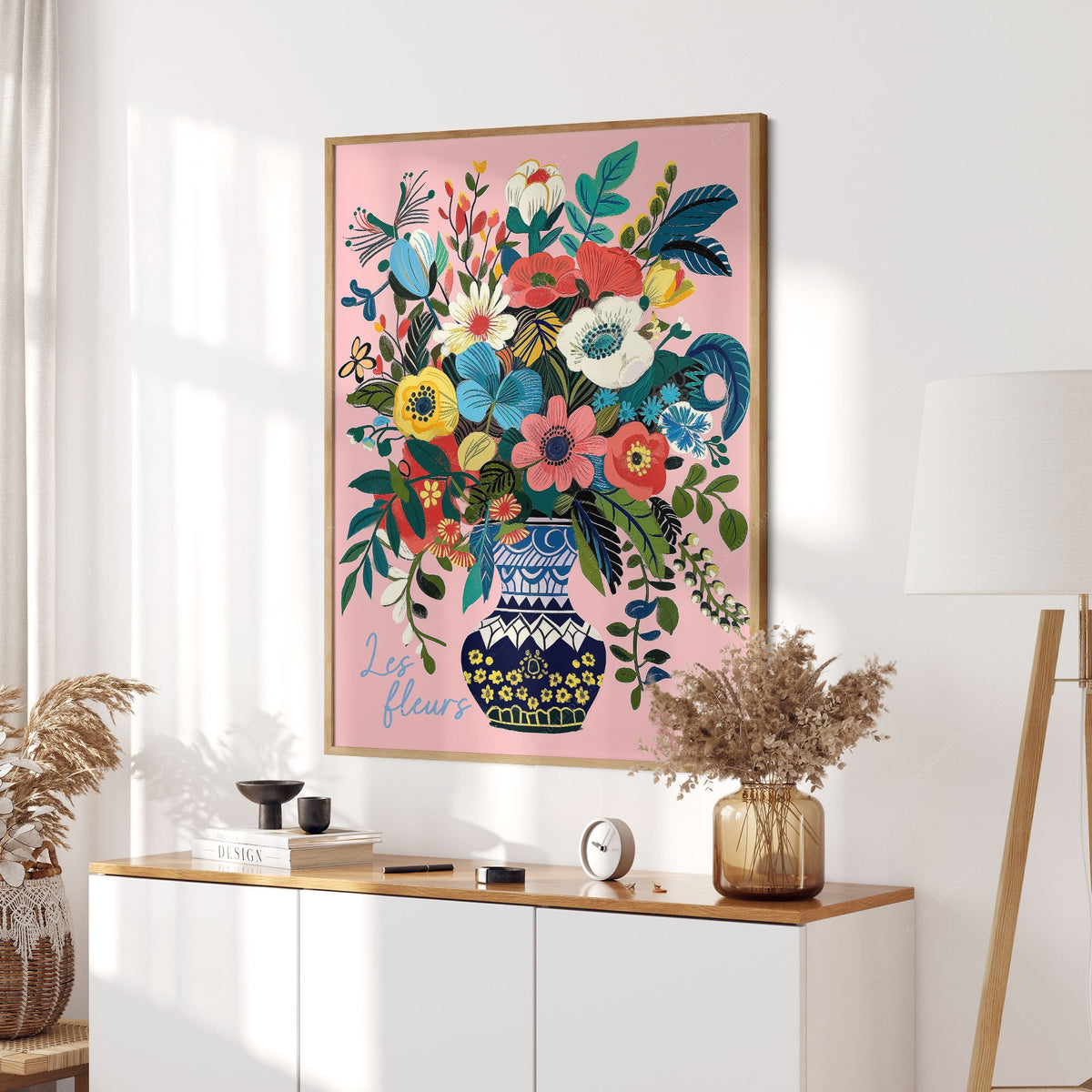 Close-up of Les Fleurs Botanical archival print on Premium Matte Paper
