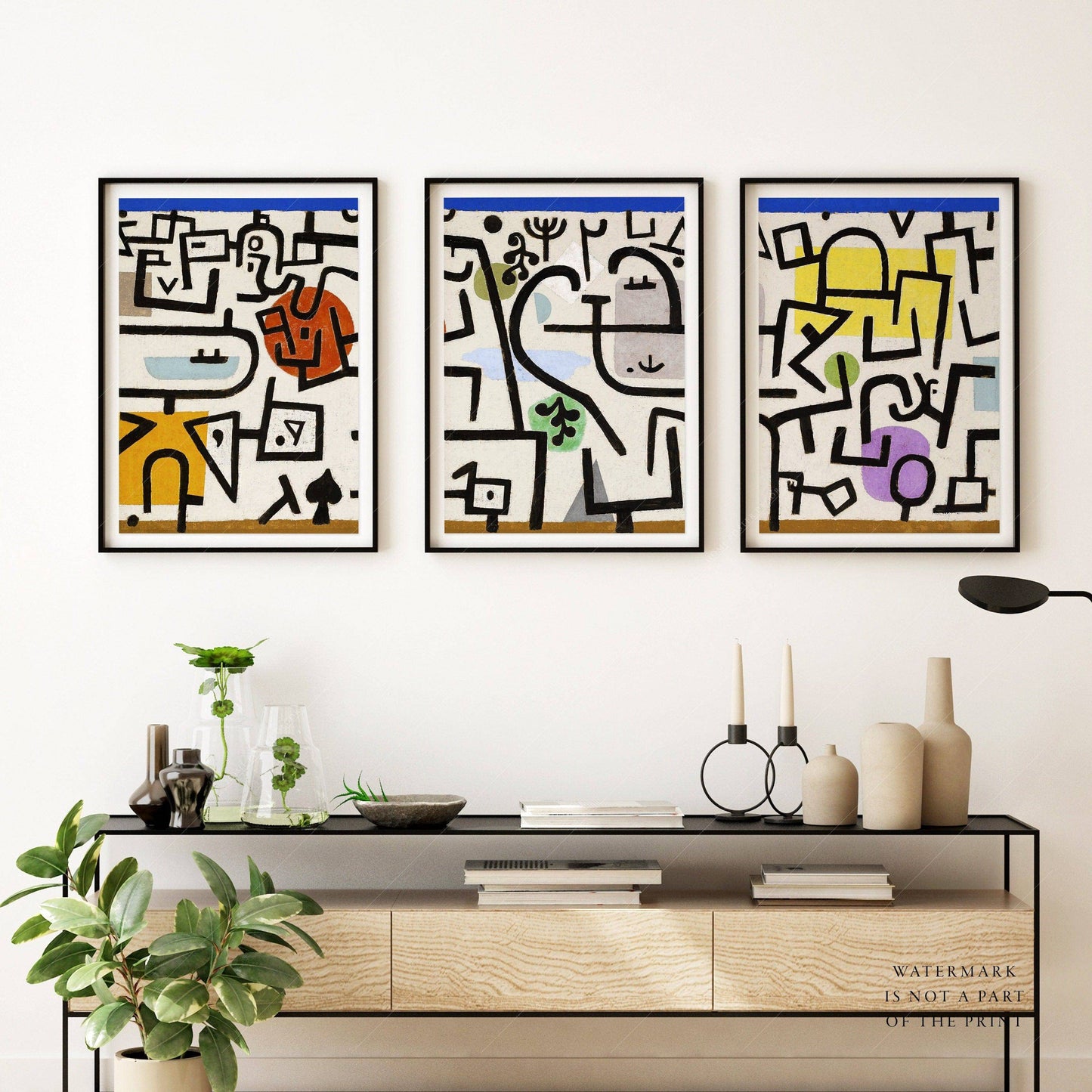 Modern Set 3 Print, Paul Klee Poster, 20th Century, Colourful Art, Geometric Print, Minimalist Wall Decor, Modern Gallery, Rich Port 1938