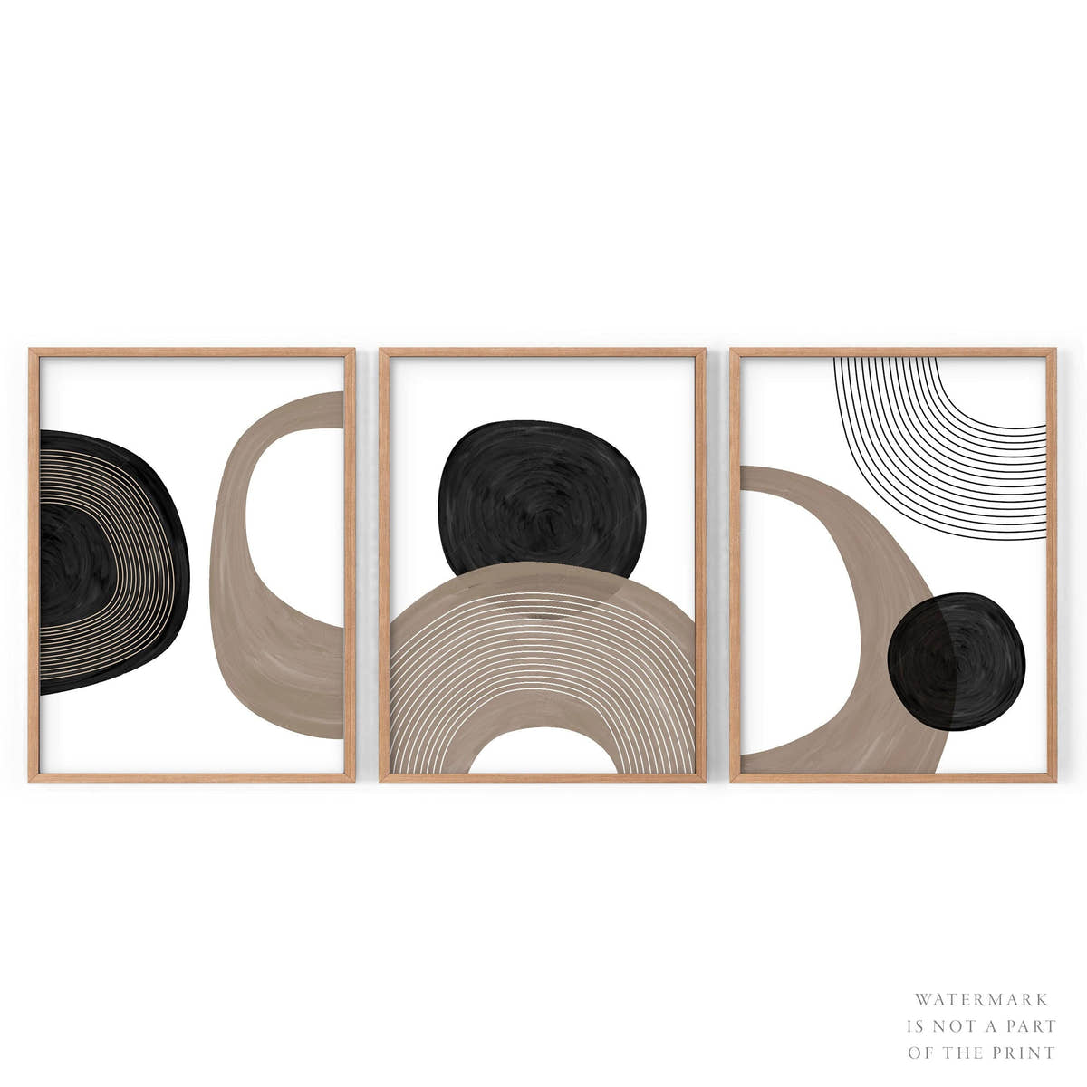 Modern Set of 3 Prints, Minimalist Gallery Wall, Mid-Century Modern