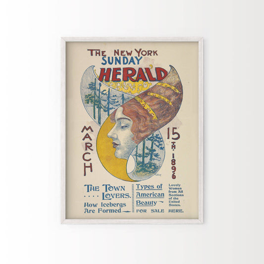 NYC Sunday Herald poster, Vintage posters, New York City
