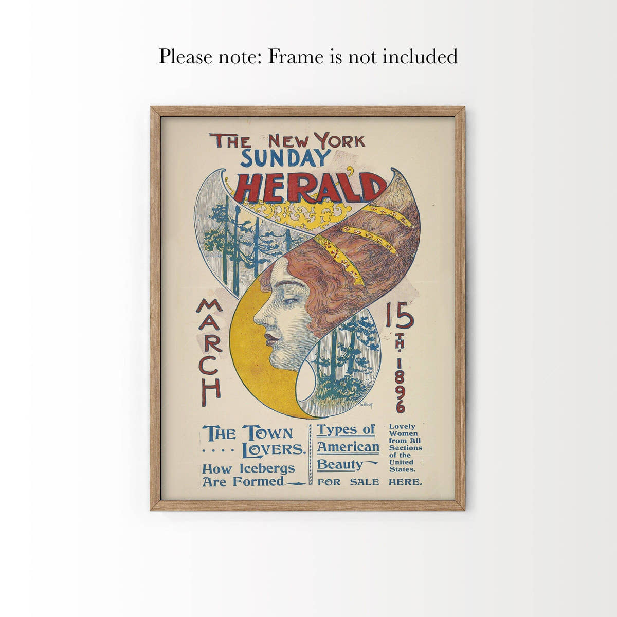 NYC Sunday Herald poster, Vintage posters, New York City