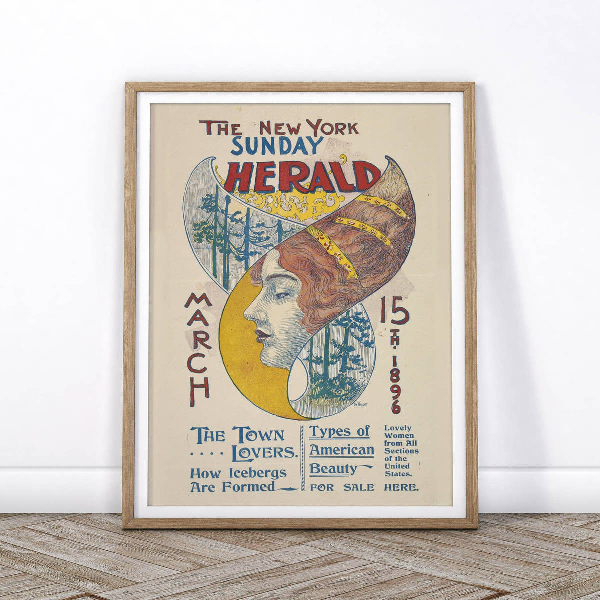 NYC Sunday Herald poster, Vintage posters, New York City