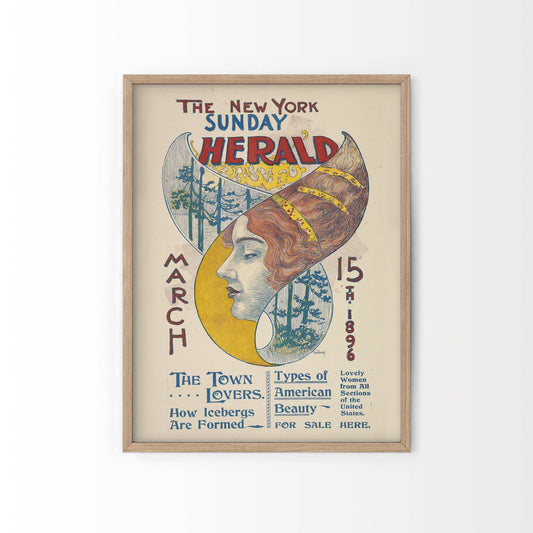 NYC Sunday Herald poster, Vintage posters, New York City
