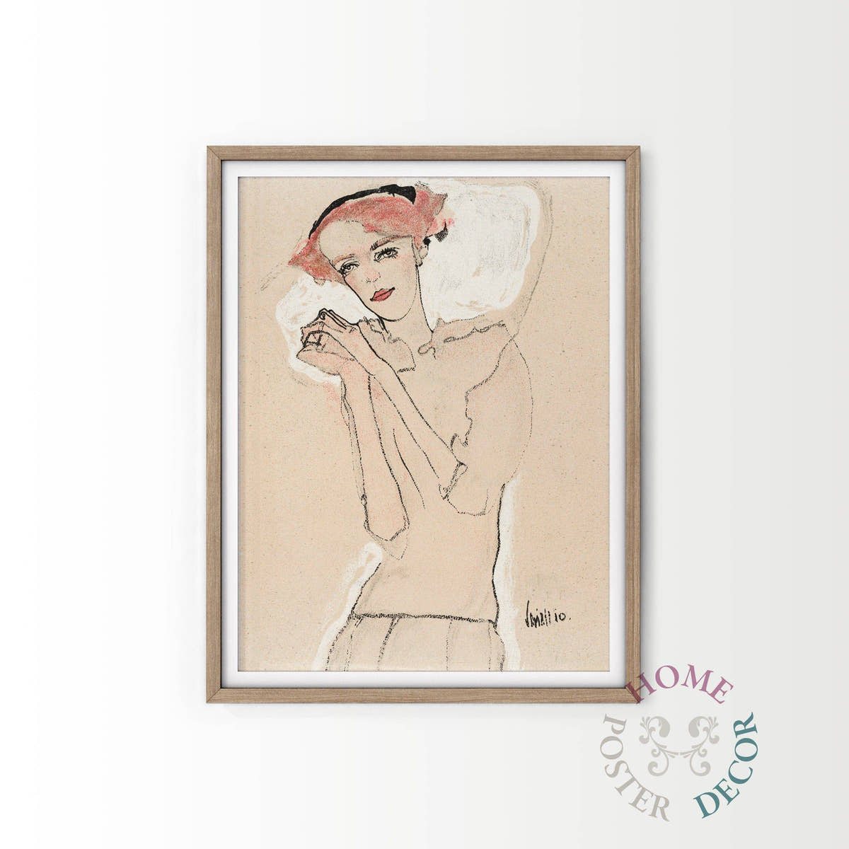 Portrait of a Woman (1910) by Egon Schiele, Fine Art Print