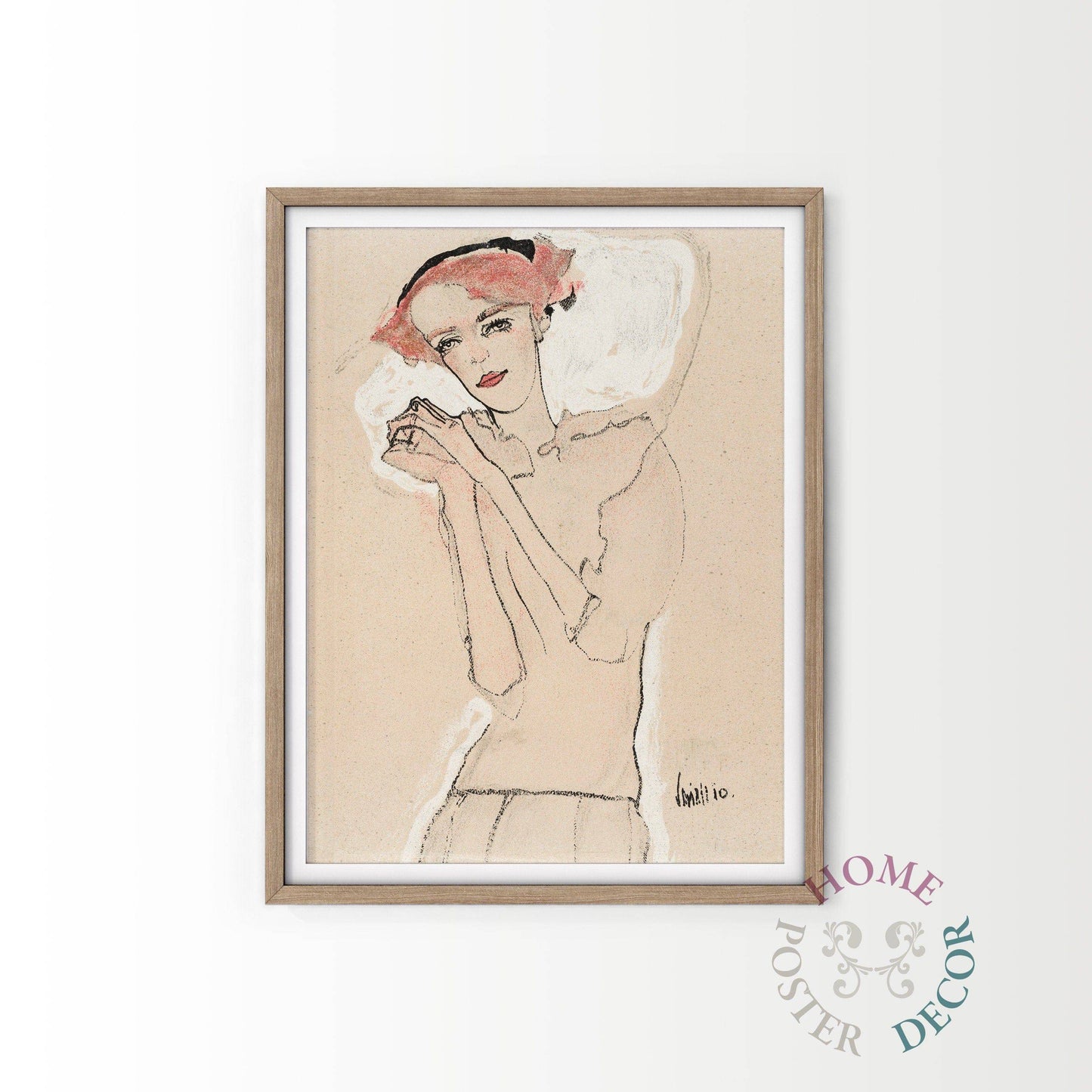 Portrait of a Woman (1910) by Egon Schiele, Fine Art Print