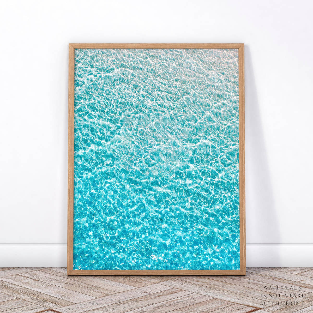 Poster Blue Sea Water, Pink Lifeguard Tower, Set of 2 Prints