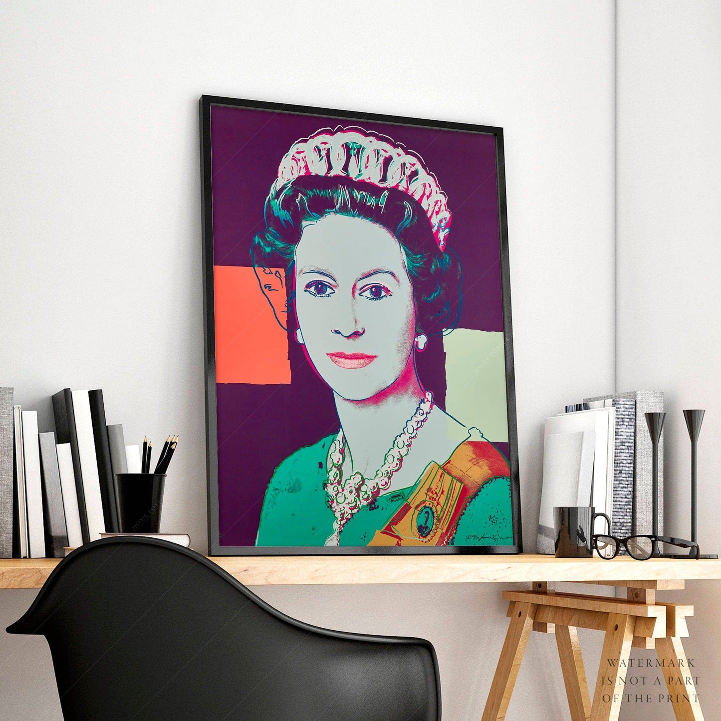 Queen Elizabeth II, Andy Warhol Poster, Pop Art, Famous Portrait, British Royal Family