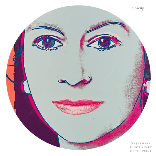 Andy Warhol Queen Elizabeth II Pop wall art print displayed in a bright modern living room