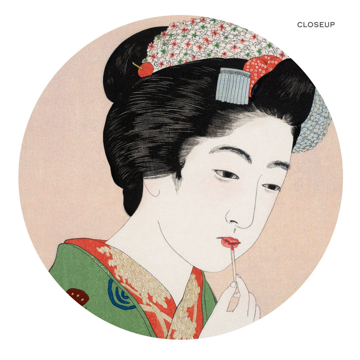 Set of 2 Japanese Prints, Goyo Hashiguchi, Woman Combing Hair, Applying Rouge