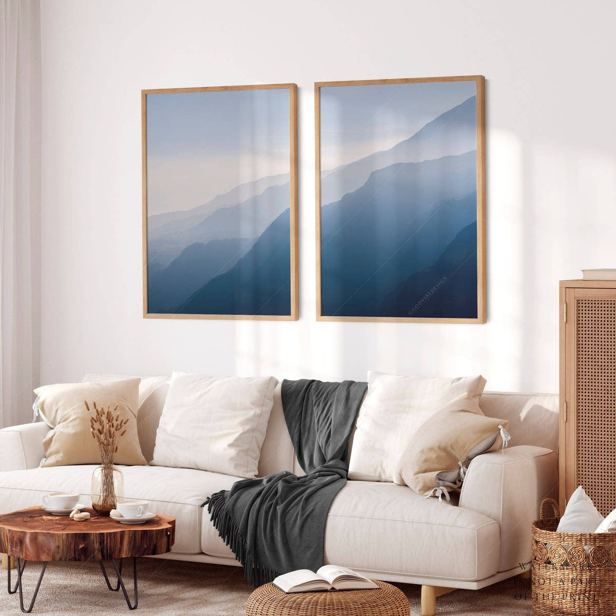 Set of 2 Mountain photos, Panoramic Photo, Dolomites Print