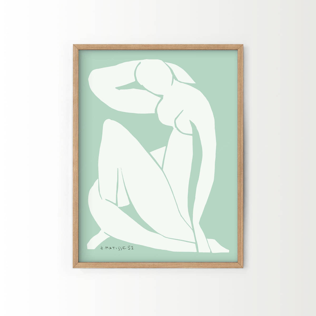 Set of 2 Prints, Henri Matisse and William Morris, Light green color
