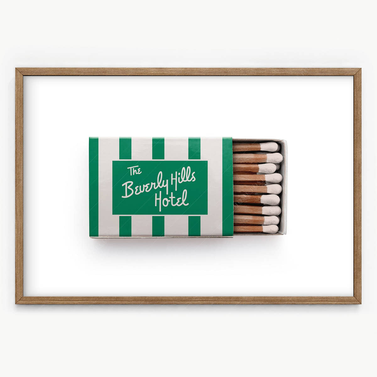 The Beverly Hills Hotel Print, Chic home decor, Vintage matchbox art