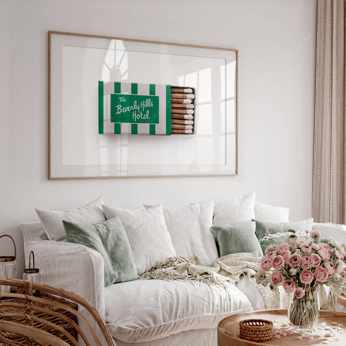 The Beverly Hills Hotel Print, Chic home decor, Vintage matchbox art