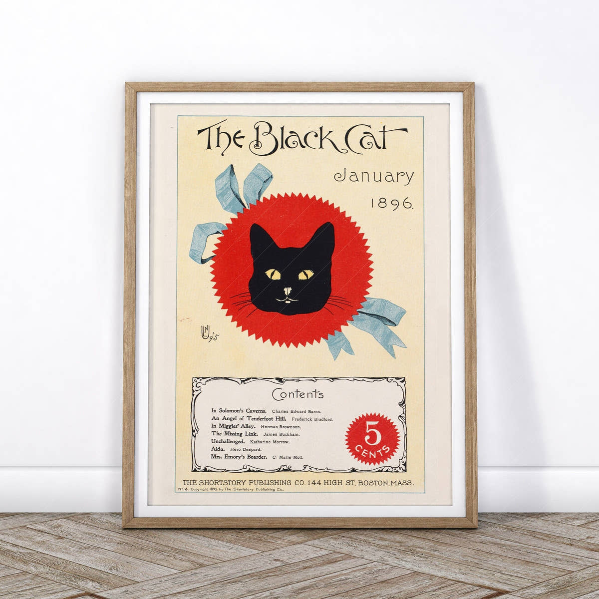 The Black Cat Print 1896, Vintage Magazine Cover